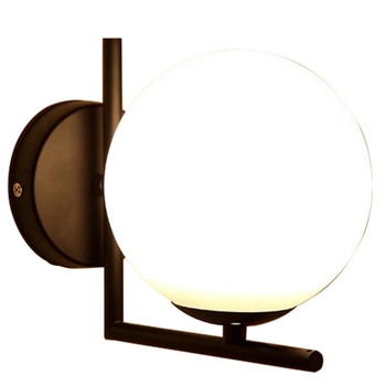 Modern Style Led Wall Lamp Nordic Glass Ball Wall Lamp Passage Corridor Bedroom Bedside Lamp Wall Lamp Black